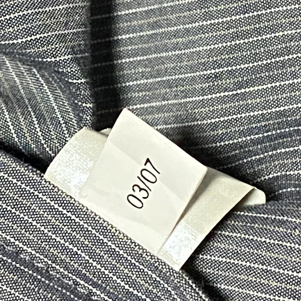 Vintage Express Studio Men’s Blazer Slim Fit‎ Gray Pinstripe 38S Y2K Preppy